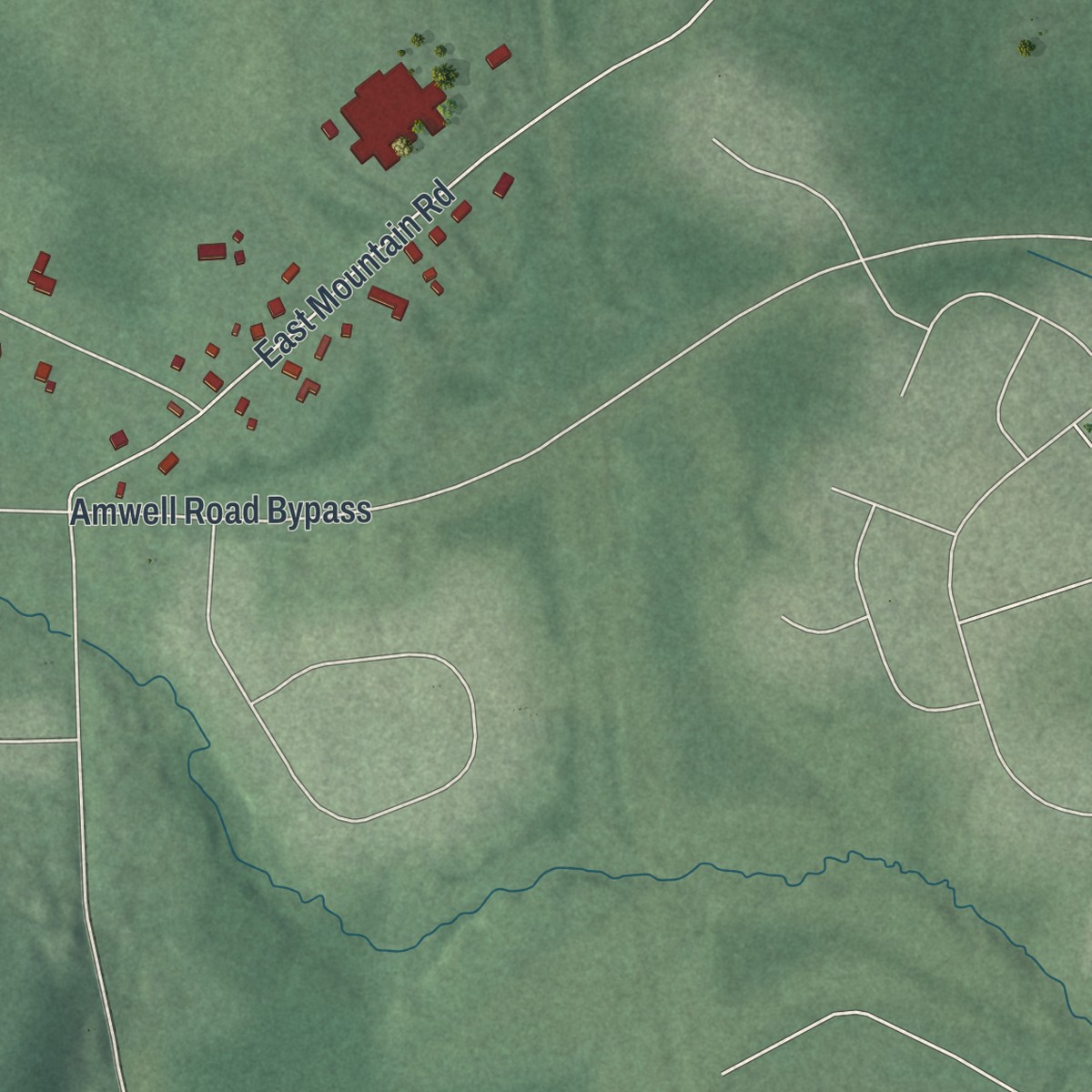 Second close-up of the map of Neshanic, New Jersey print showing more streets and buildings
