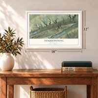 Nesquehoning, Pennsylvania map, 12 x 18 inch print in a white frame in an entryway