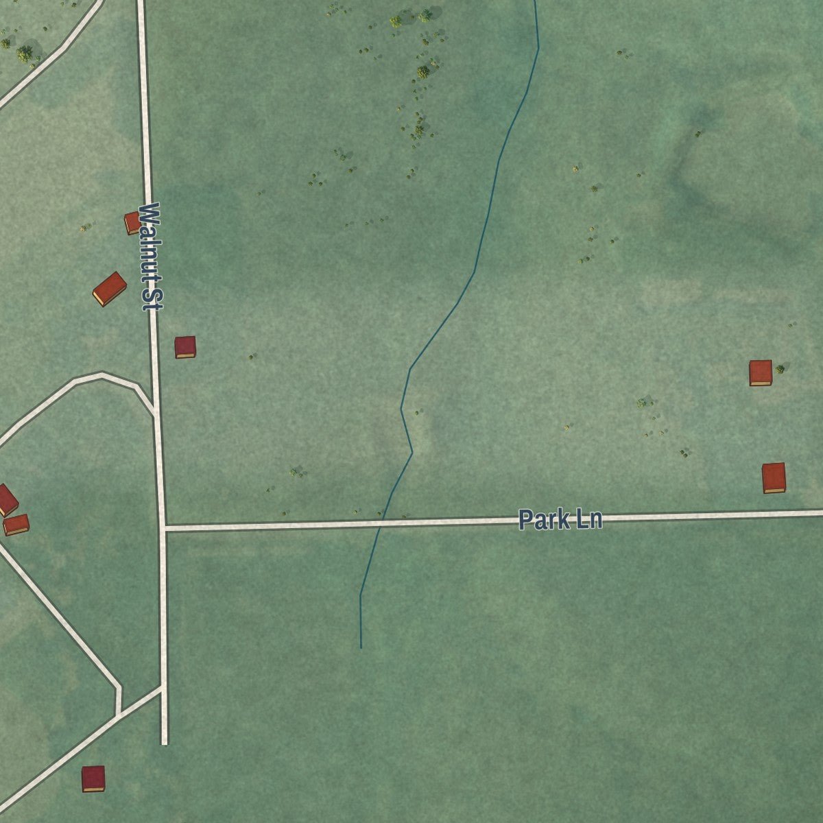 Second close-up of the map of Netawaka, Kansas print showing more streets and buildings
