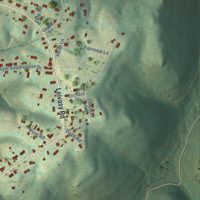 Second close-up of the map of Nettie, West Virginia print showing more streets and buildings