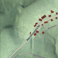 Second close-up of the map of New Alexandria, Ohio print showing more streets and buildings