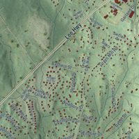 Second close-up of the map of New Baltimore, Virginia print showing more streets and buildings