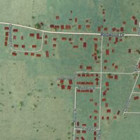 Second close-up of the map of New Bloomfield, Missouri print showing more streets and buildings