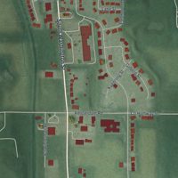 Second close-up of the map of New Bremen, Ohio print showing more streets and buildings