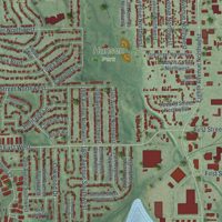 Second close-up of the map of New Brighton, Minnesota print showing more streets and buildings