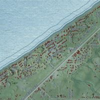 Second close-up of the map of New Buffalo, Berrien County, Michigan print showing more streets and buildings