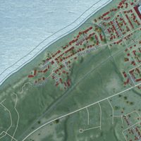 Second close-up of the map of New Buffalo, Michigan print showing more streets and buildings