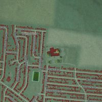 Second close-up of the map of New Carlisle, Ohio print showing more streets and buildings