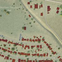 Second close-up of the map of New Cuyama, California print showing more streets and buildings
