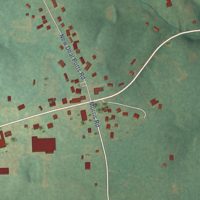 Second close-up of the map of New Deal, Tennessee print showing more streets and buildings