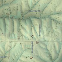 Second close-up of the map of New Diggings, Wisconsin print showing more streets and buildings