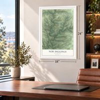 New Diggings, Wisconsin map, 18 x 24 inch print in a white frame in a home office