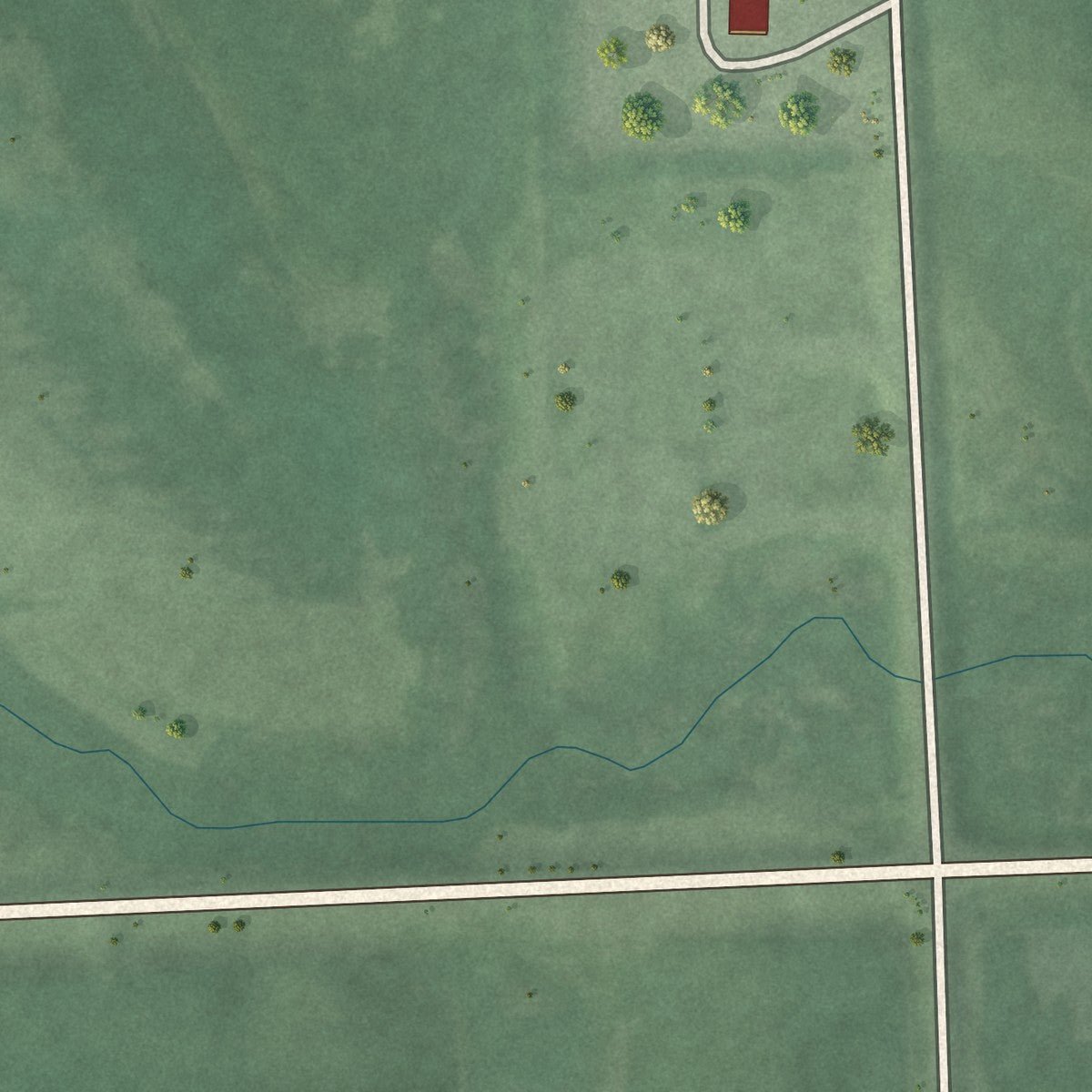 Second close-up of the map of New Effington, South Dakota print showing more streets and buildings