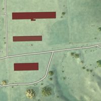 Second close-up of the map of New Elm Spring Colony, South Dakota print showing more streets and buildings