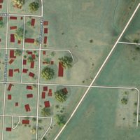 Second close-up of the map of New England, North Dakota print showing more streets and buildings