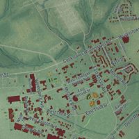Second close-up of the map of New Hanover, New Jersey print showing more streets and buildings