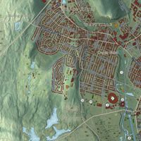 Second close-up of the map of New Haven, Connecticut print showing more streets and buildings