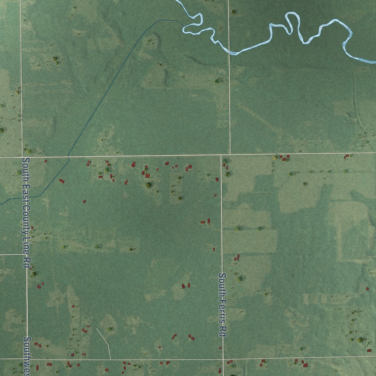 Second close-up of the map of New Haven, Gratiot County, Michigan print showing more streets and buildings