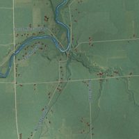 Second close-up of the map of New Haven, Shiawassee County, Michigan print showing more streets and buildings
