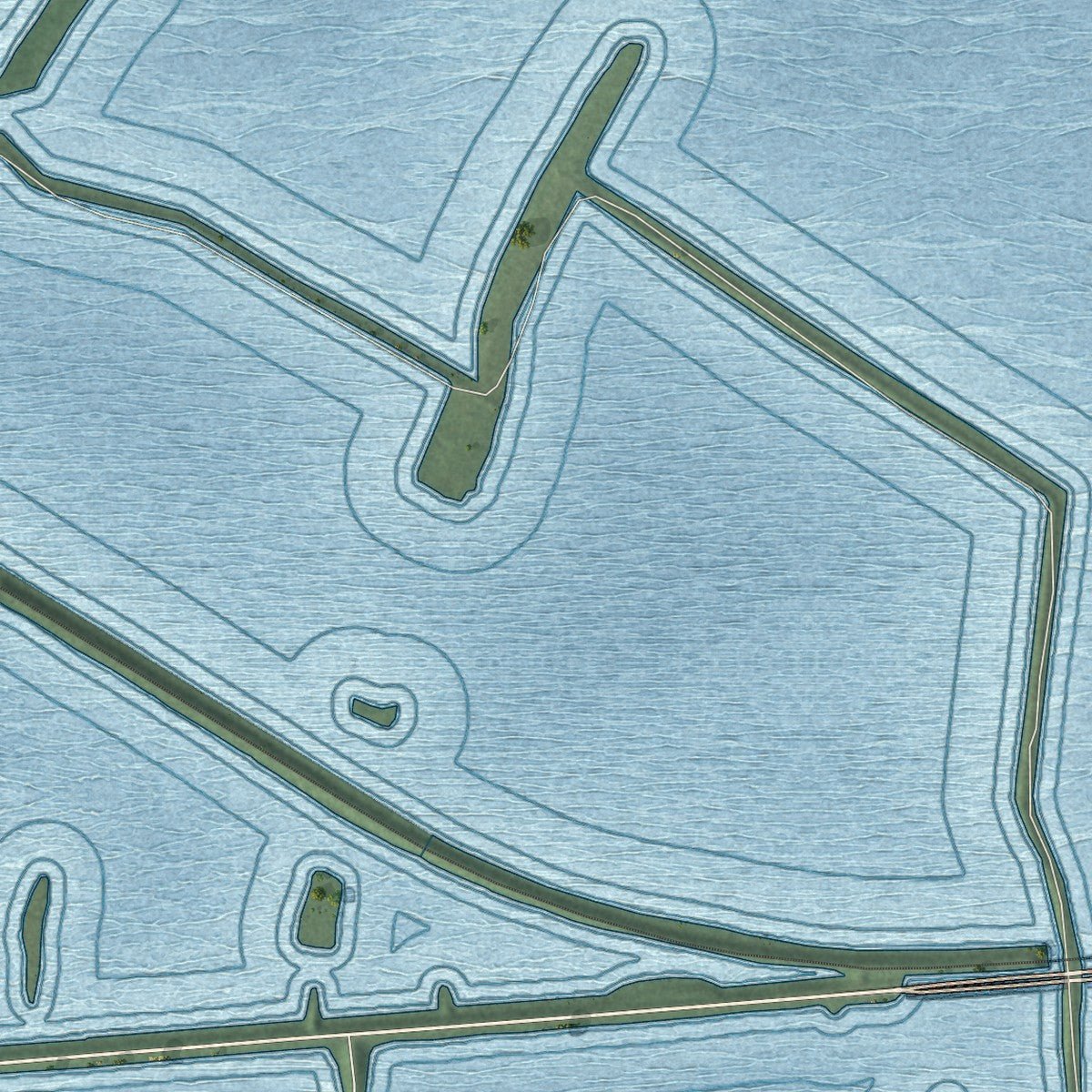 Second close-up of the map of New Johnsonville, Tennessee print showing more streets and buildings