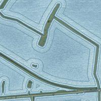 Second close-up of the map of New Johnsonville, Tennessee print showing more streets and buildings