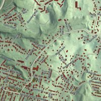 Second close-up of the map of New Kensington, Pennsylvania print showing more streets and buildings