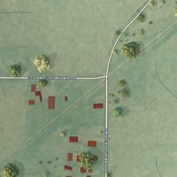 Second close-up of the map of New Lebanon, Indiana print showing more streets and buildings