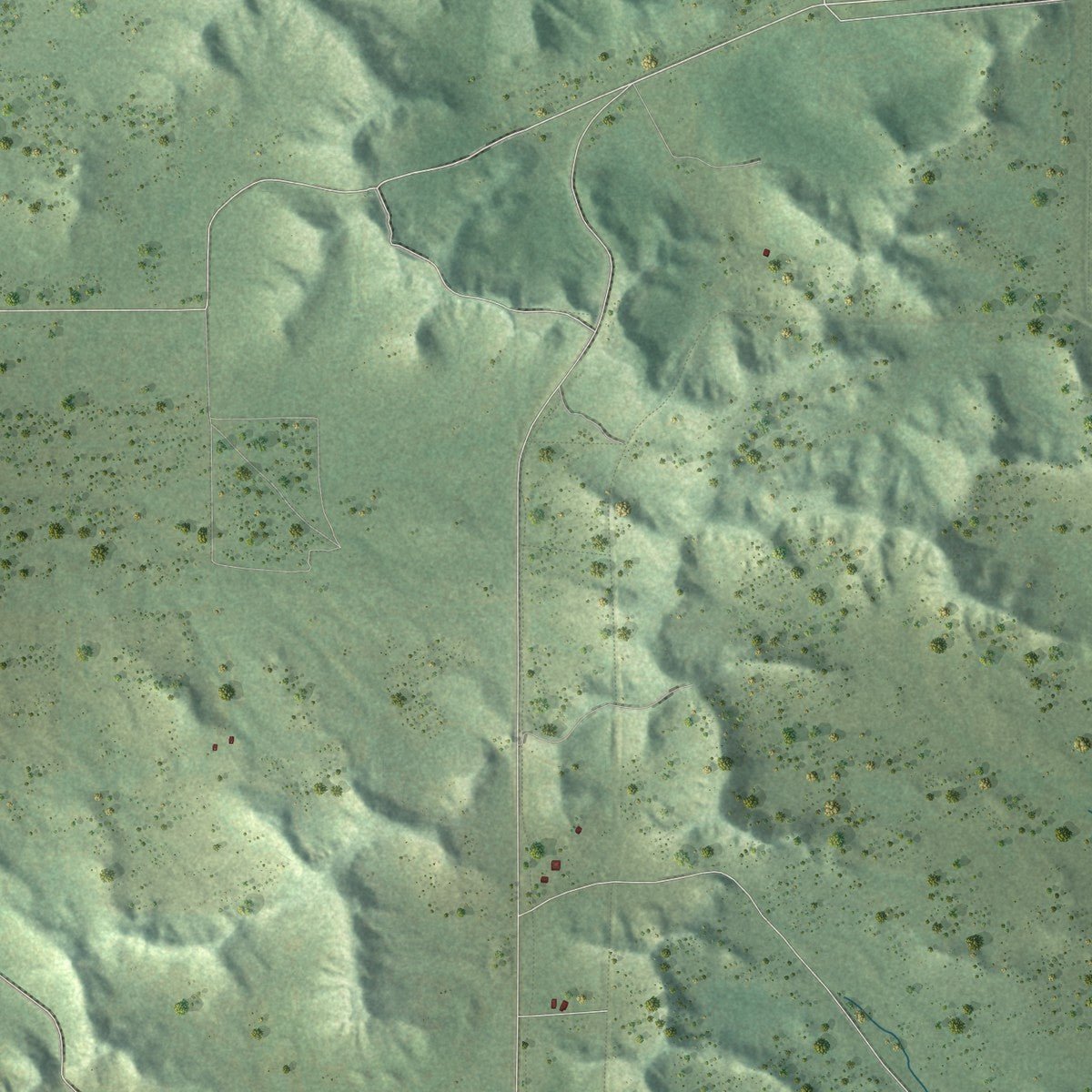 Second close-up of the map of New Lyme, Wisconsin print showing more streets and buildings