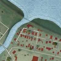 Second close-up of the map of New Market, Pennsylvania print showing more streets and buildings