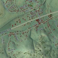 Second close-up of the map of New Market, Tennessee print showing more streets and buildings