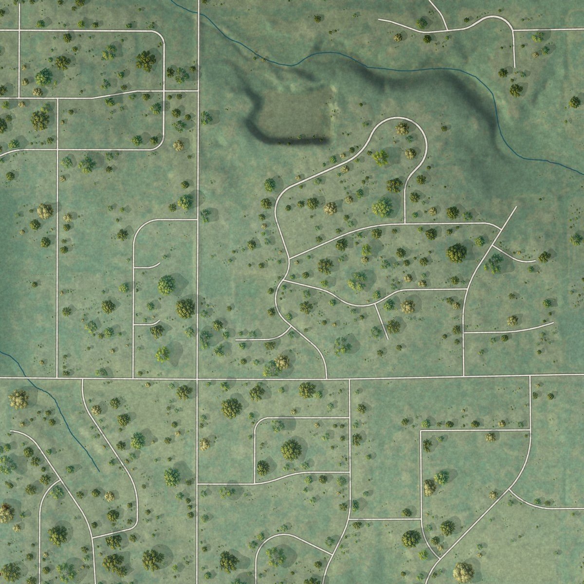 Second close-up of the map of New Milford, Illinois print showing more streets and buildings