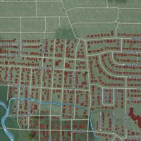 Second close-up of the map of New Milford, New Jersey print showing more streets and buildings