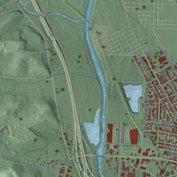 Second close-up of the map of New Philadelphia, Ohio print showing more streets and buildings