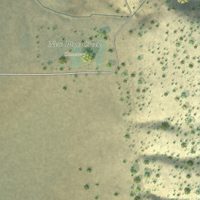Second close-up of the map of New Pine Creek, Oregon print showing more streets and buildings
