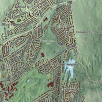 Second close-up of the map of New Rochelle, New York print showing more streets and buildings