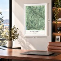 New Sewickley, Pennsylvania map, 18 x 24 inch print in a white frame in a home office