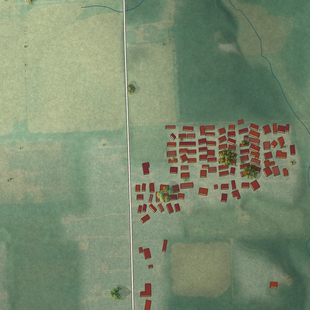 Second close-up of the map of New Springfield, Ohio print showing more streets and buildings