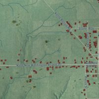 Second close-up of the map of New Washington, Indiana print showing more streets and buildings