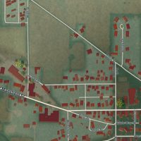 Second close-up of the map of New Washington, Ohio print showing more streets and buildings