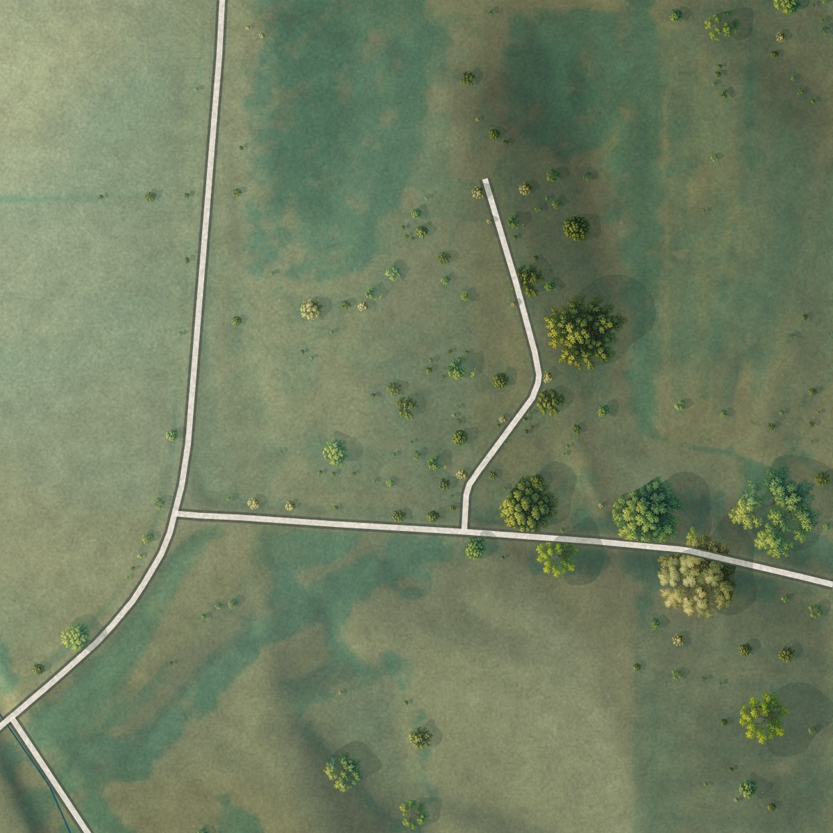 Second close-up of the map of New Wells, Missouri print showing more streets and buildings