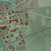 Second close-up of the map of Newark, Delaware print showing more streets and buildings