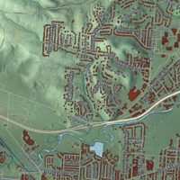 Second close-up of the map of Newark, Ohio print showing more streets and buildings