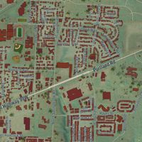 Second close-up of the map of Newberg, Oregon print showing more streets and buildings