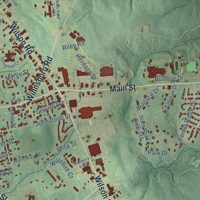 Second close-up of the map of Newberry, South Carolina print showing more streets and buildings