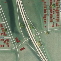 Second close-up of the map of Newburgh Heights, Ohio print showing more streets and buildings