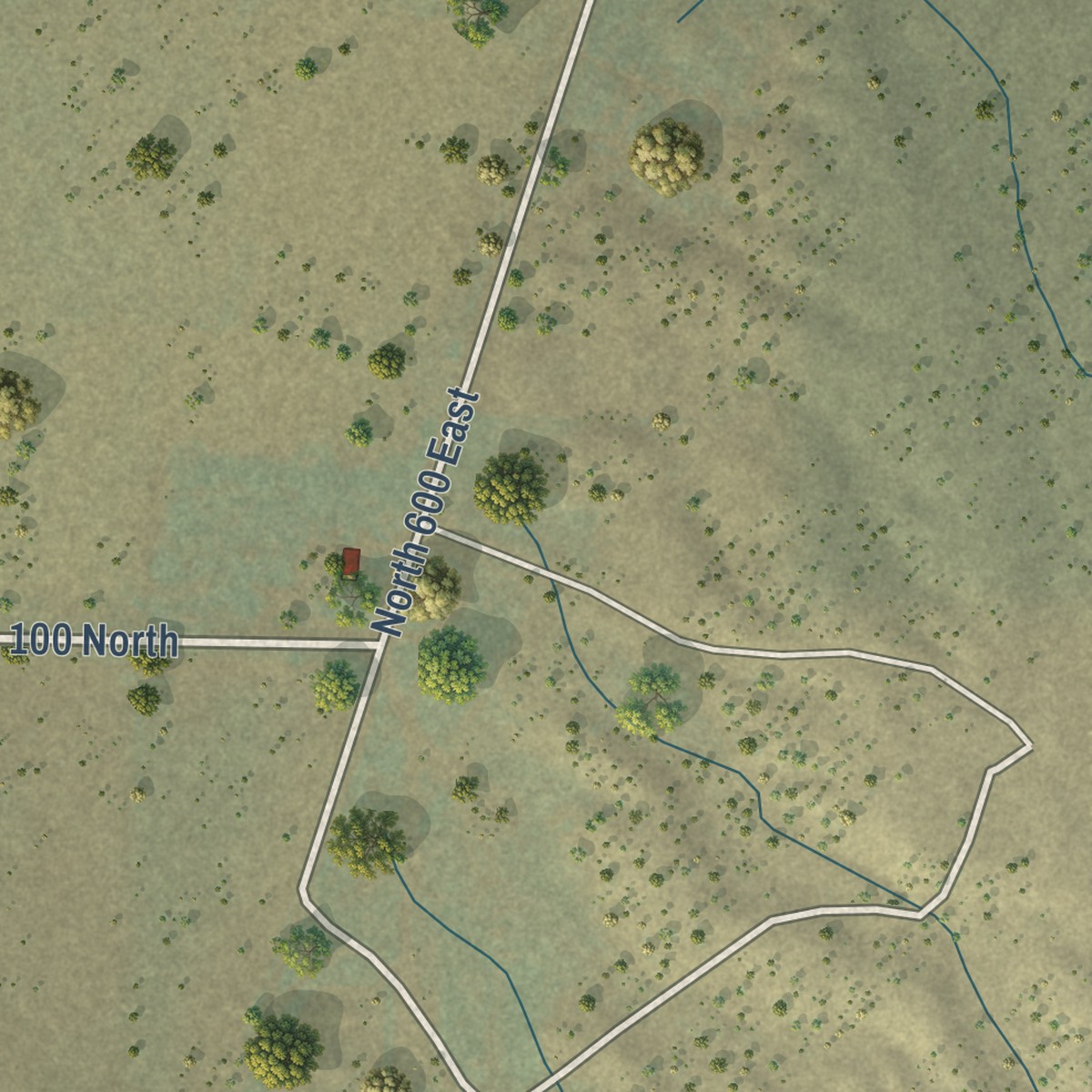 Second close-up of the map of Newcastle, Utah print showing more streets and buildings