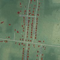 Second close-up of the map of Newfield, New Jersey print showing more streets and buildings