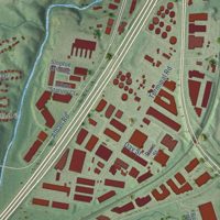 Second close-up of the map of Newington, Virginia print showing more streets and buildings