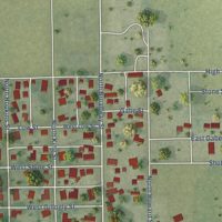 Second close-up of the map of Newman, Illinois print showing more streets and buildings