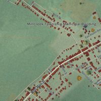 Second close-up of the map of Newmanstown, Pennsylvania print showing more streets and buildings